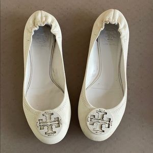 Tory Burch Reva Flat Shoes White 7.5